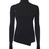 Maglione con bottoni obliqui 425MPU258FI001 9999 COURREGES 
