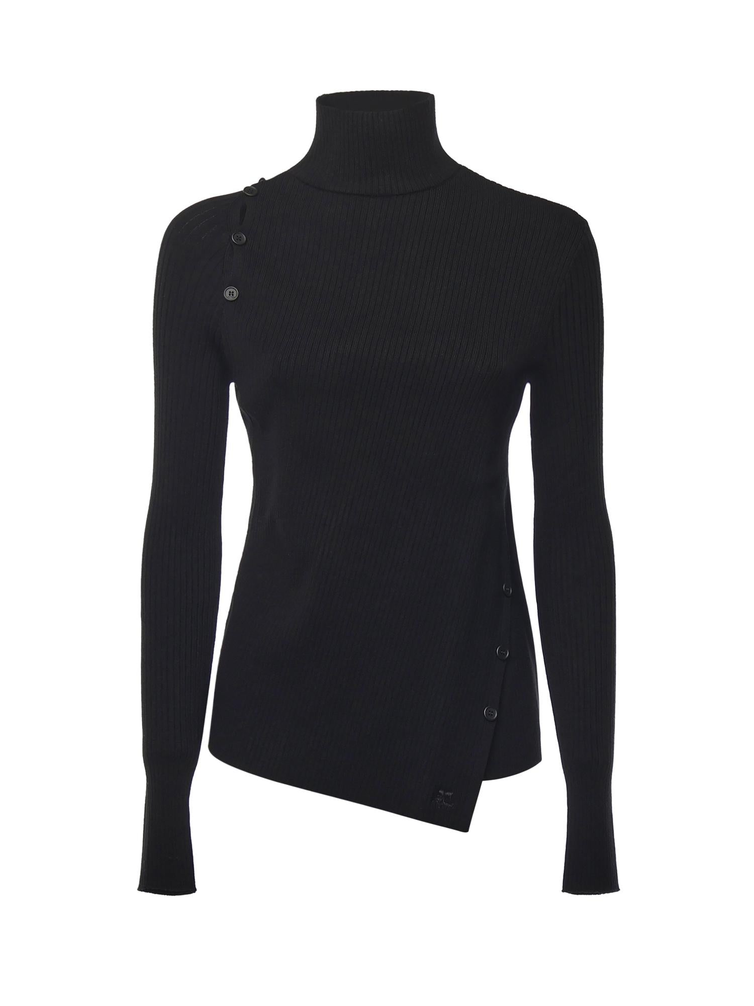 Maglione con bottoni obliqui 425MPU258FI001 9999 COURREGES 