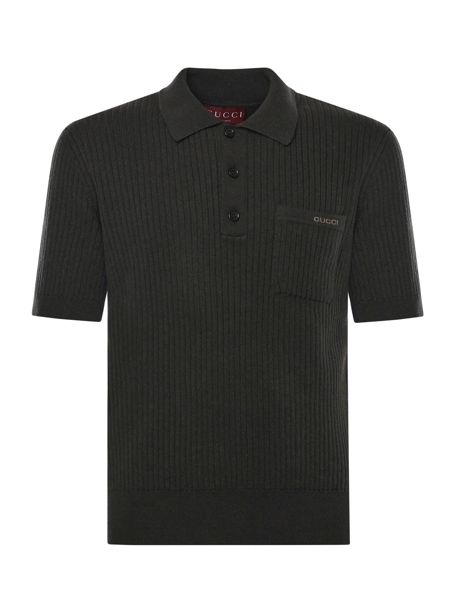 Polo in maglia di lana e cashmere a coste 833503 XKEYU3026 GUCCI 