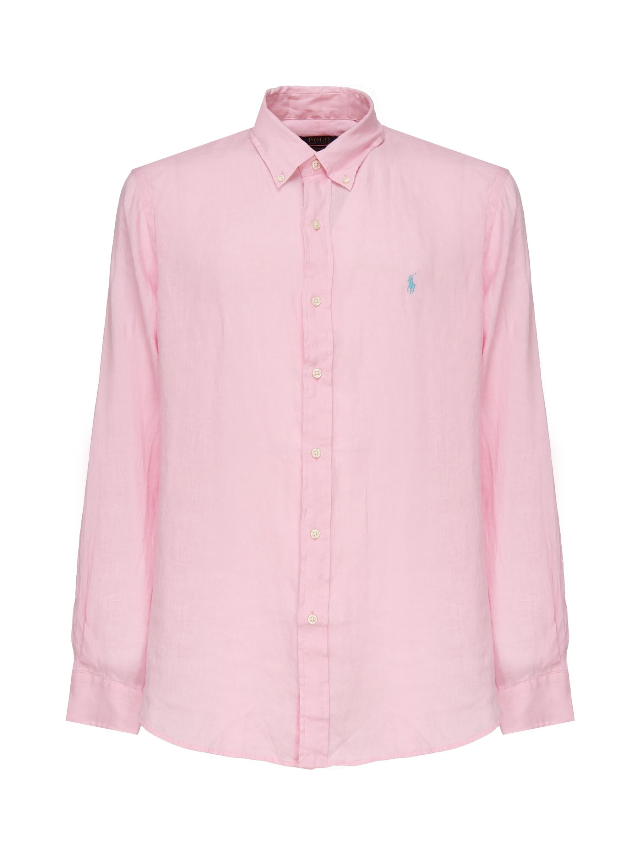 Camicia in lino con logo 710966294 009 POLO RALPH LAUREN 
