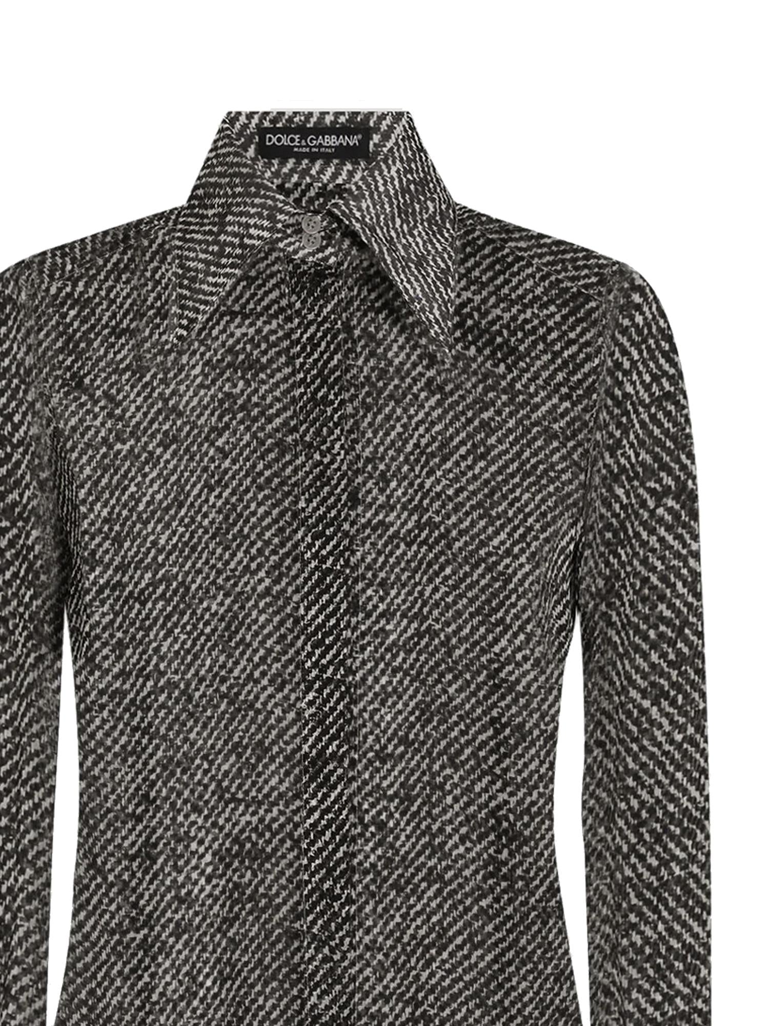 Camicia in chiffon di seta stampa bouclé F5R64T IS1ZMHH5QR DOLCE & GABBANA 