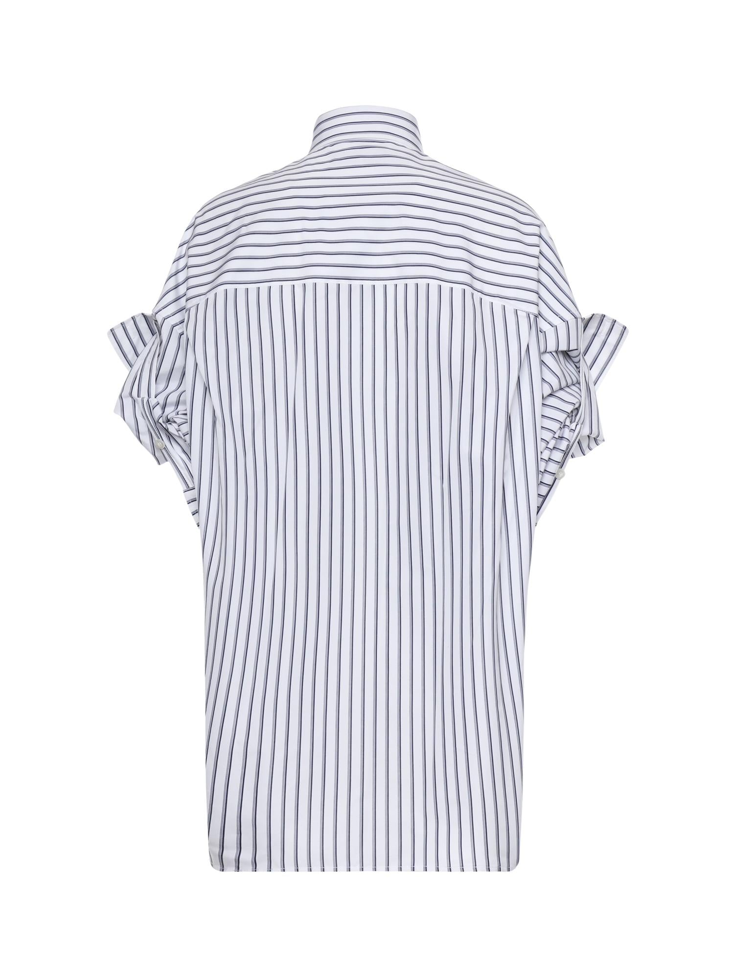 Camicia con maniche con risvolto in popeline a righe 857833 TTM339086 BALENCIAGA 