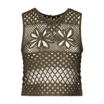 Top senza maniche crochet traforato 104733 A2FFX26 PINKO 