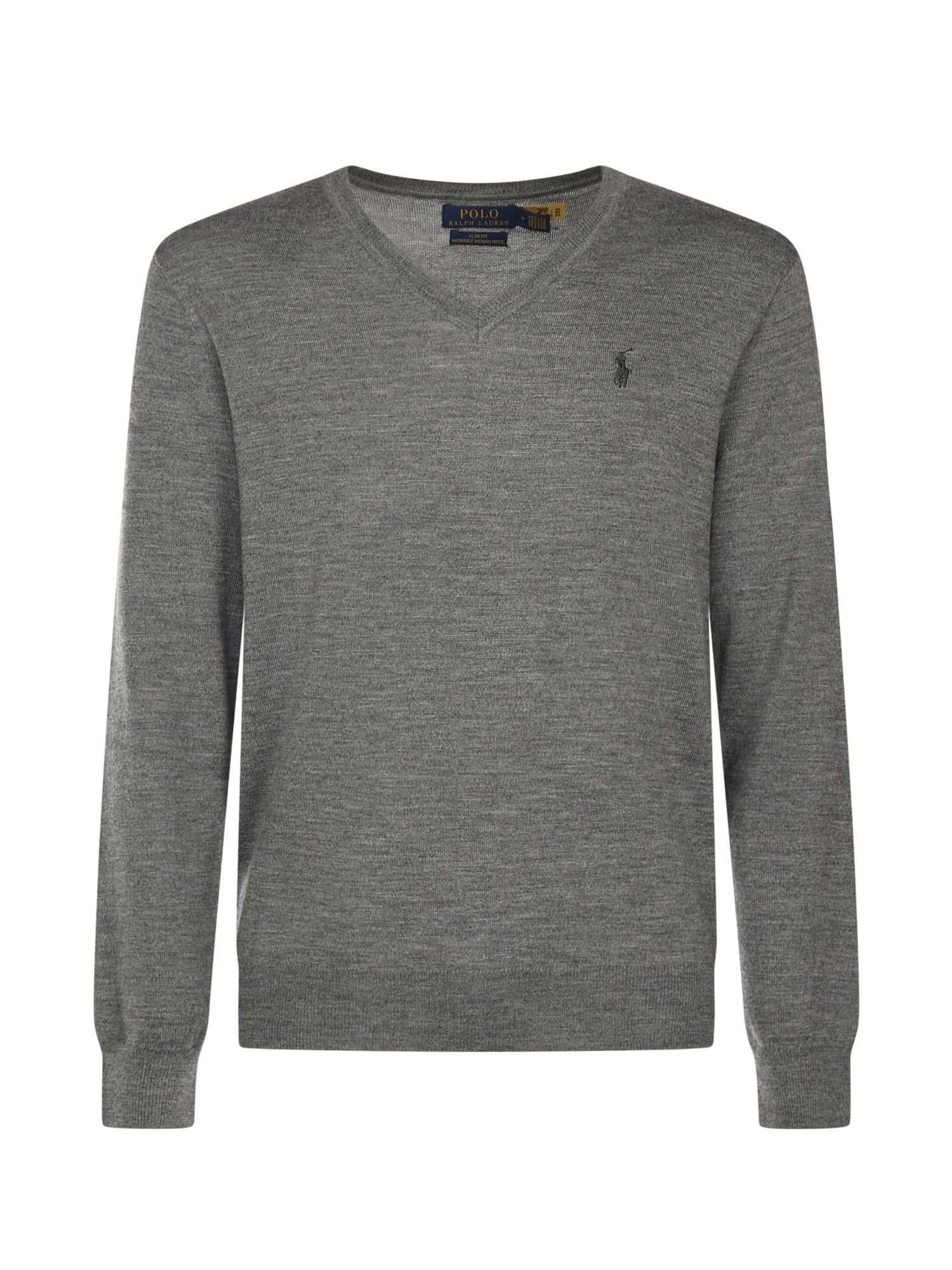 Maglia con scollo a V e logo<BR/> 710946142 002 POLO RALPH LAUREN 