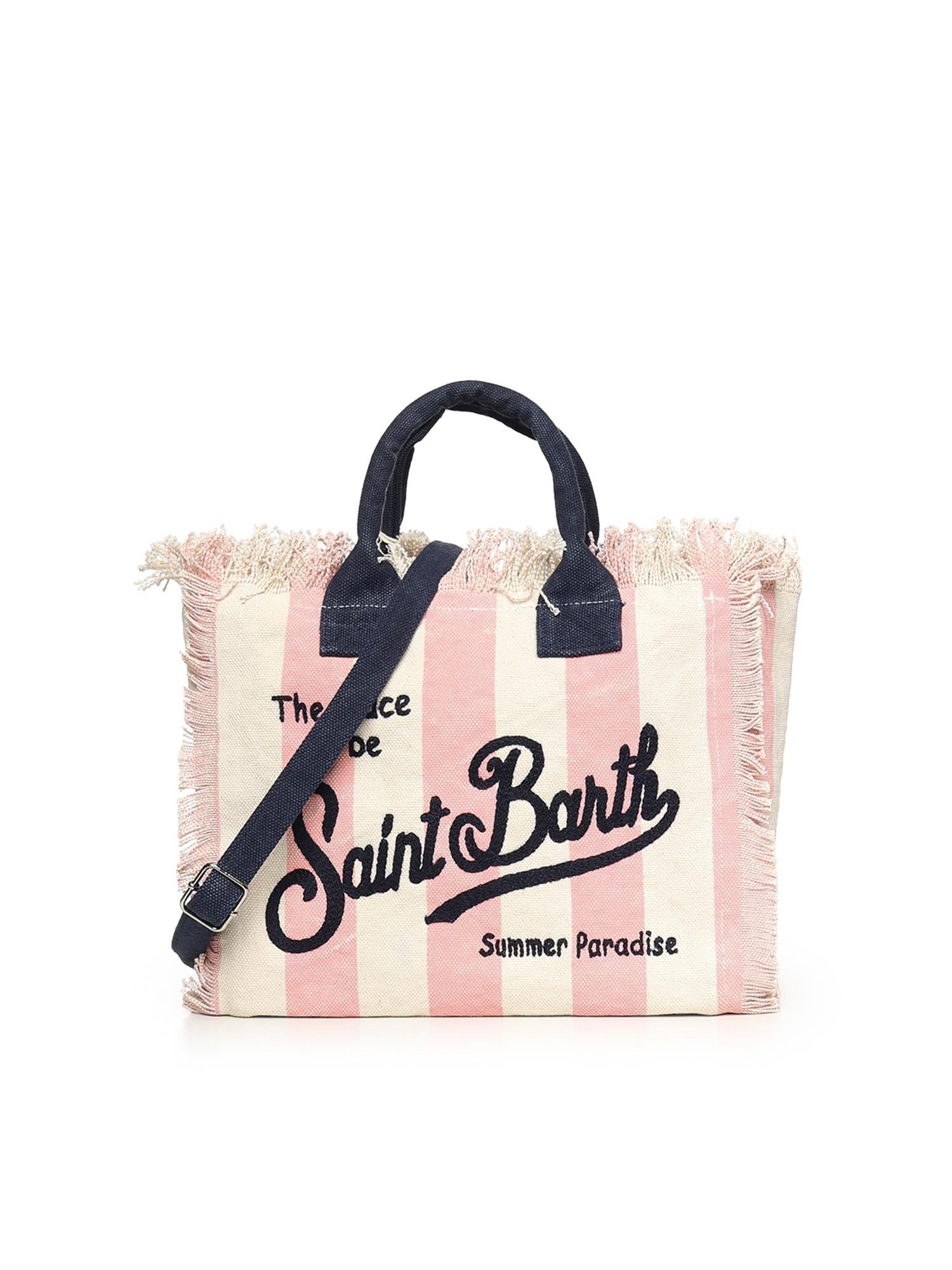 Borsa Colette in canvas a righe COL0001 02626L MC2 SAINT BARTH 