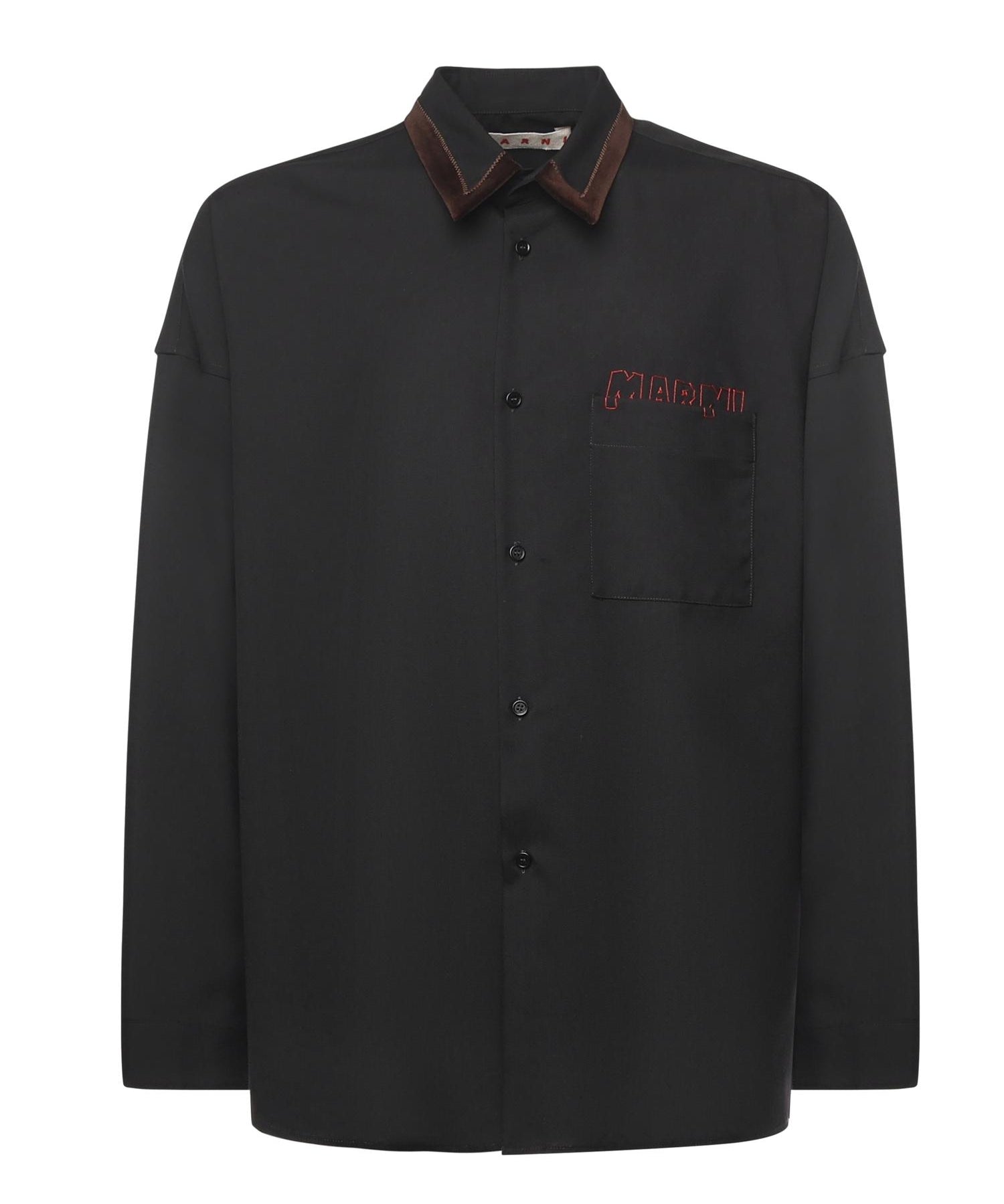 Camicia in lana con logo CUMU0061Q1 TW83900N99 MARNI 