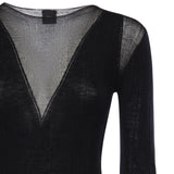 Maglia a coste con trasparenze 106317 A34BZ99 PINKO 