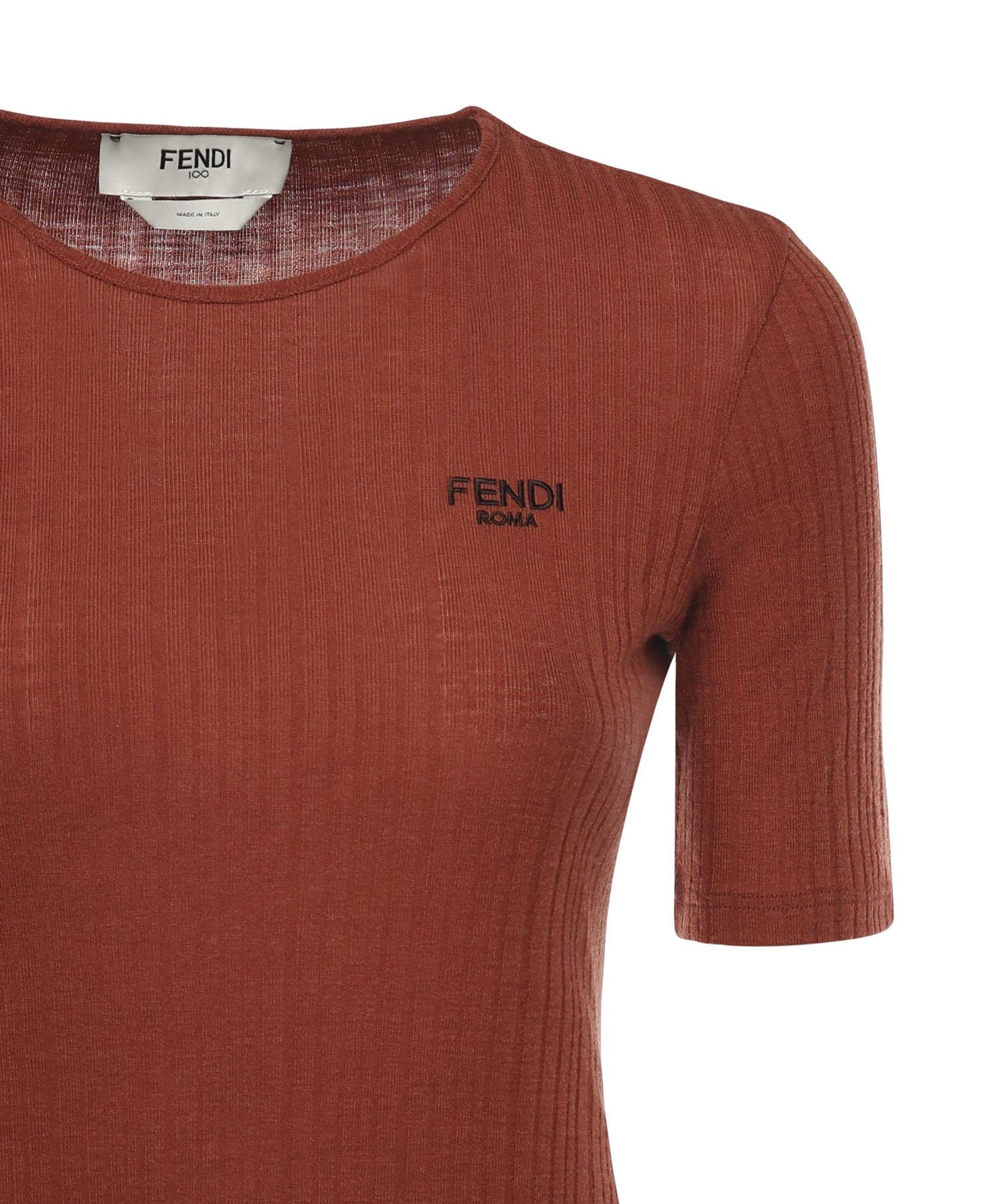 Maglia maniche corte in lana con logo<BR/> FS9750 AVFEF1T6K FENDI 