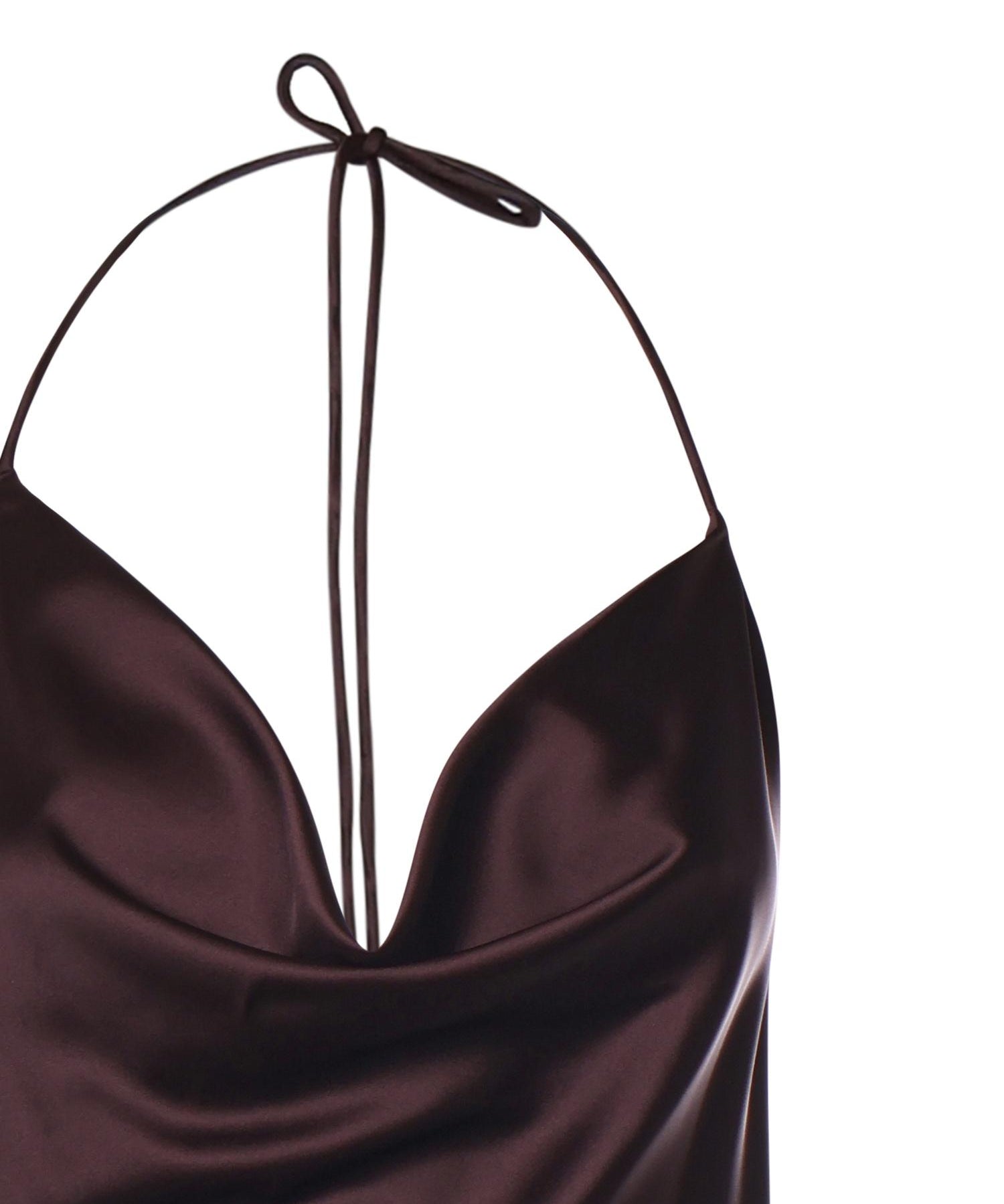 Abito asimmetrico in satin con frange 106430 A33DR57 PINKO 