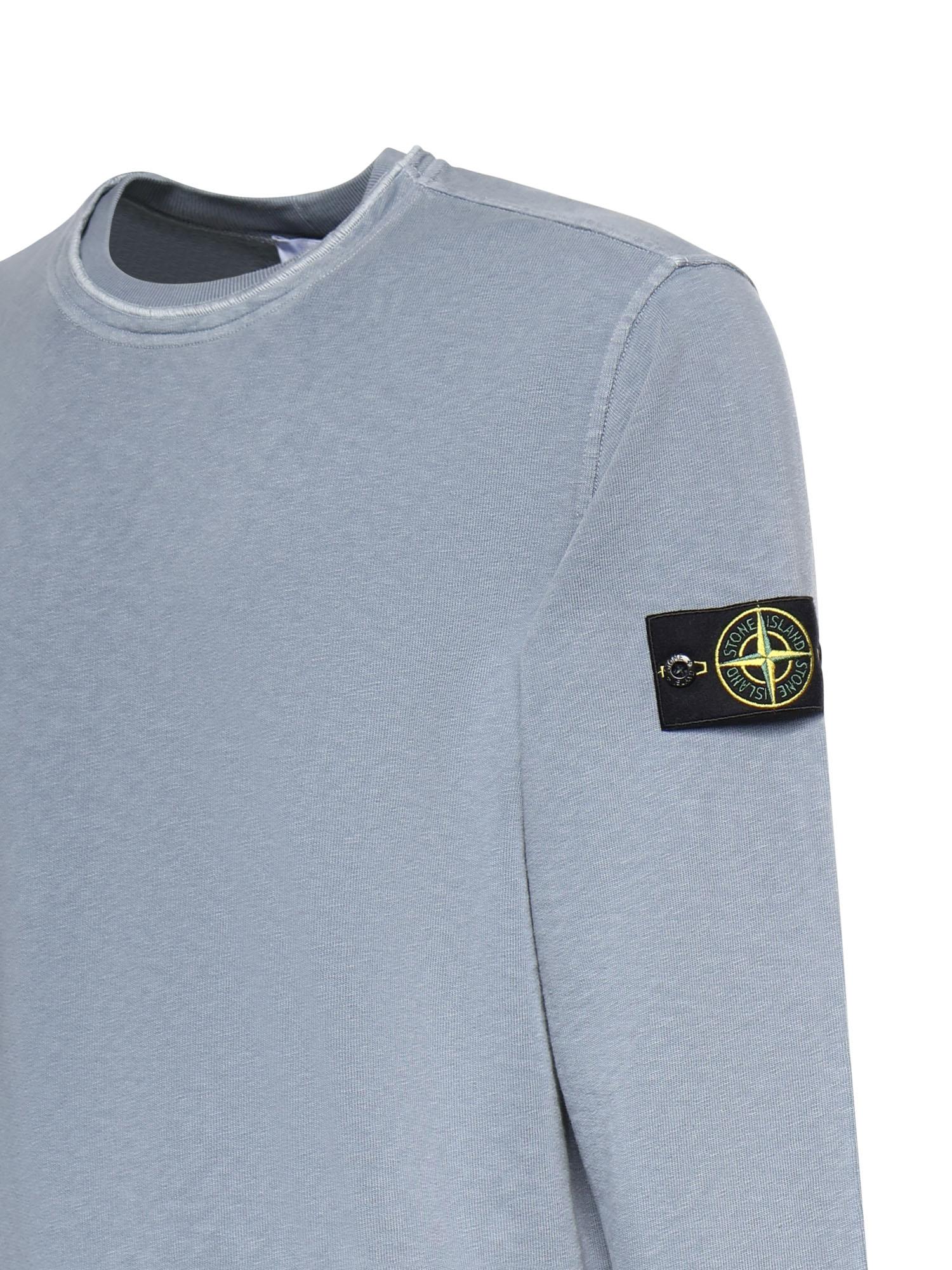 Felpa in cotone malfilé con logo L1S156100034 S0060V0124 STONE ISLAND 