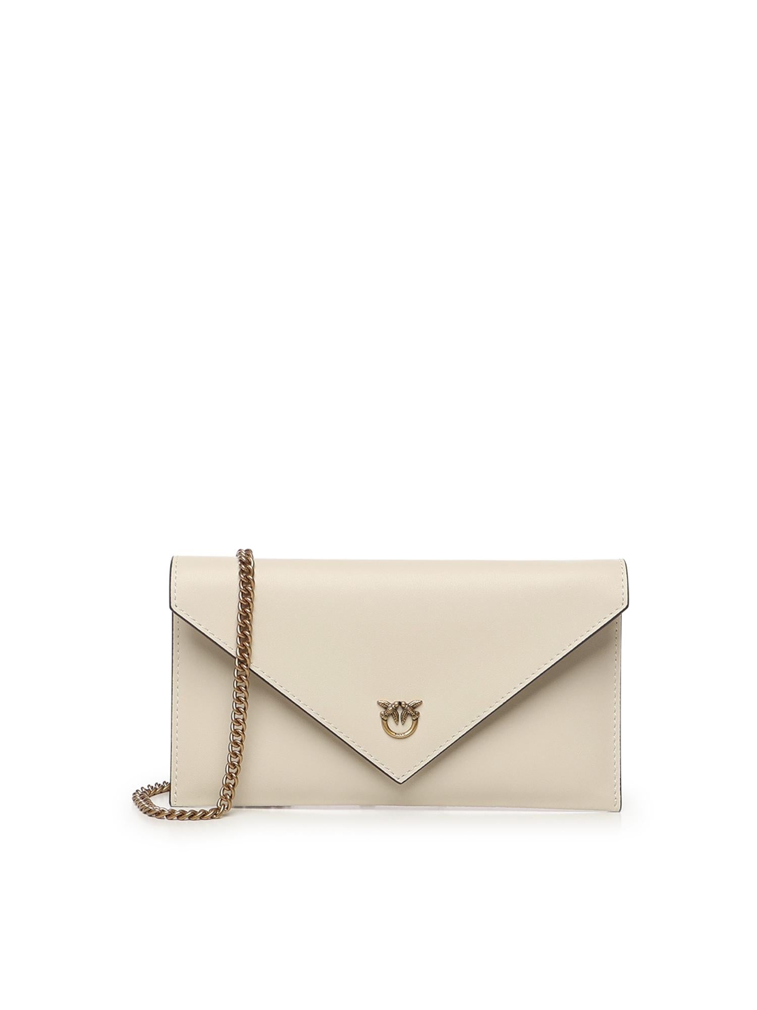 Bustina in pelle con logo Love Birds 105347 A0F1Z14Q PINKO 