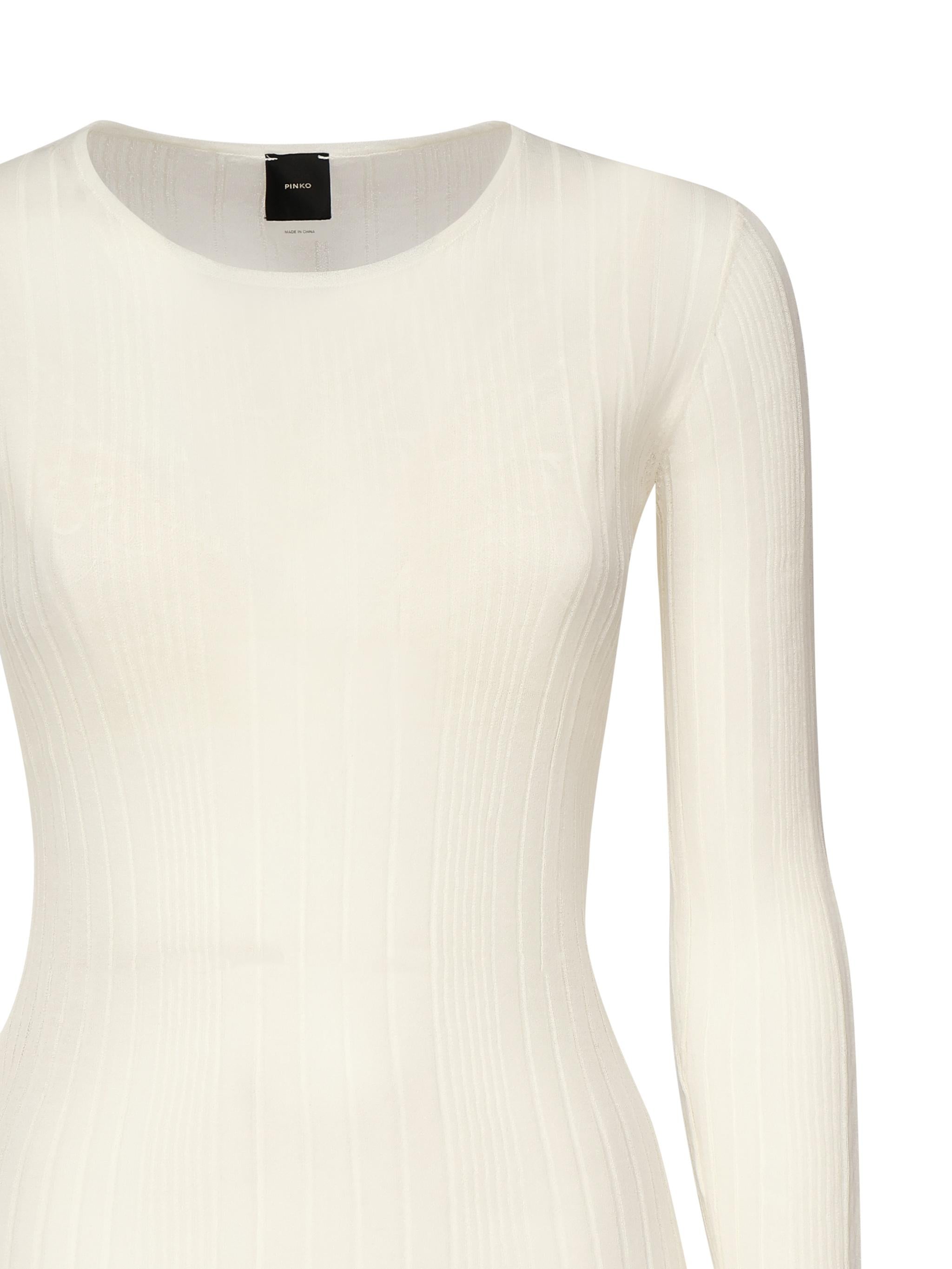 Maglia semitrasparente a costine 102977 A1NDZ09 PINKO 