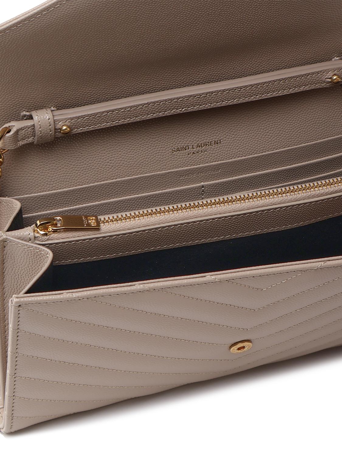 Pochette con catena Cassandre in pelle grain de poudre 377828 BOW012721 SAINT LAURENT 