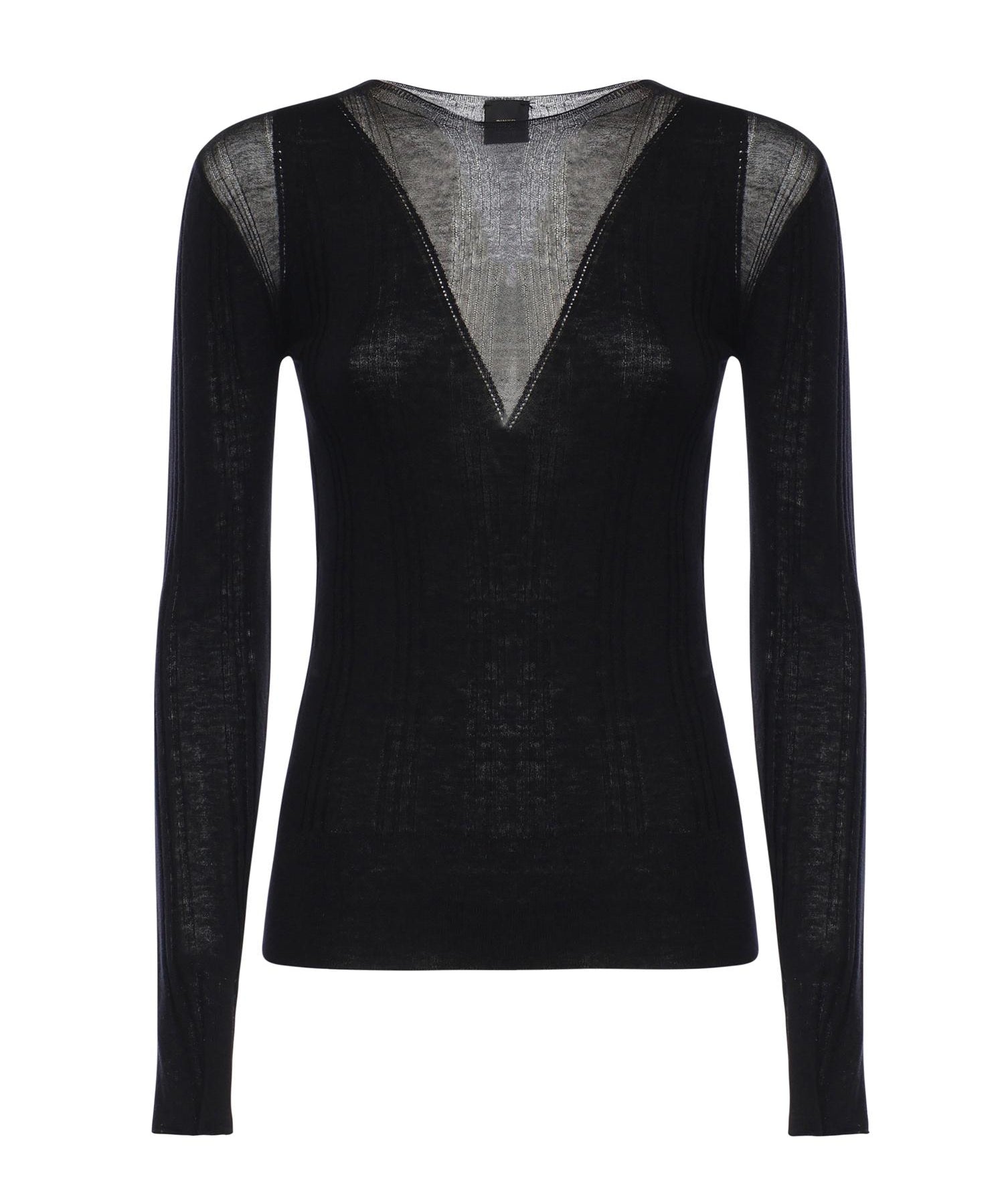 Maglia a coste con trasparenze 106317 A34BZ99 PINKO 