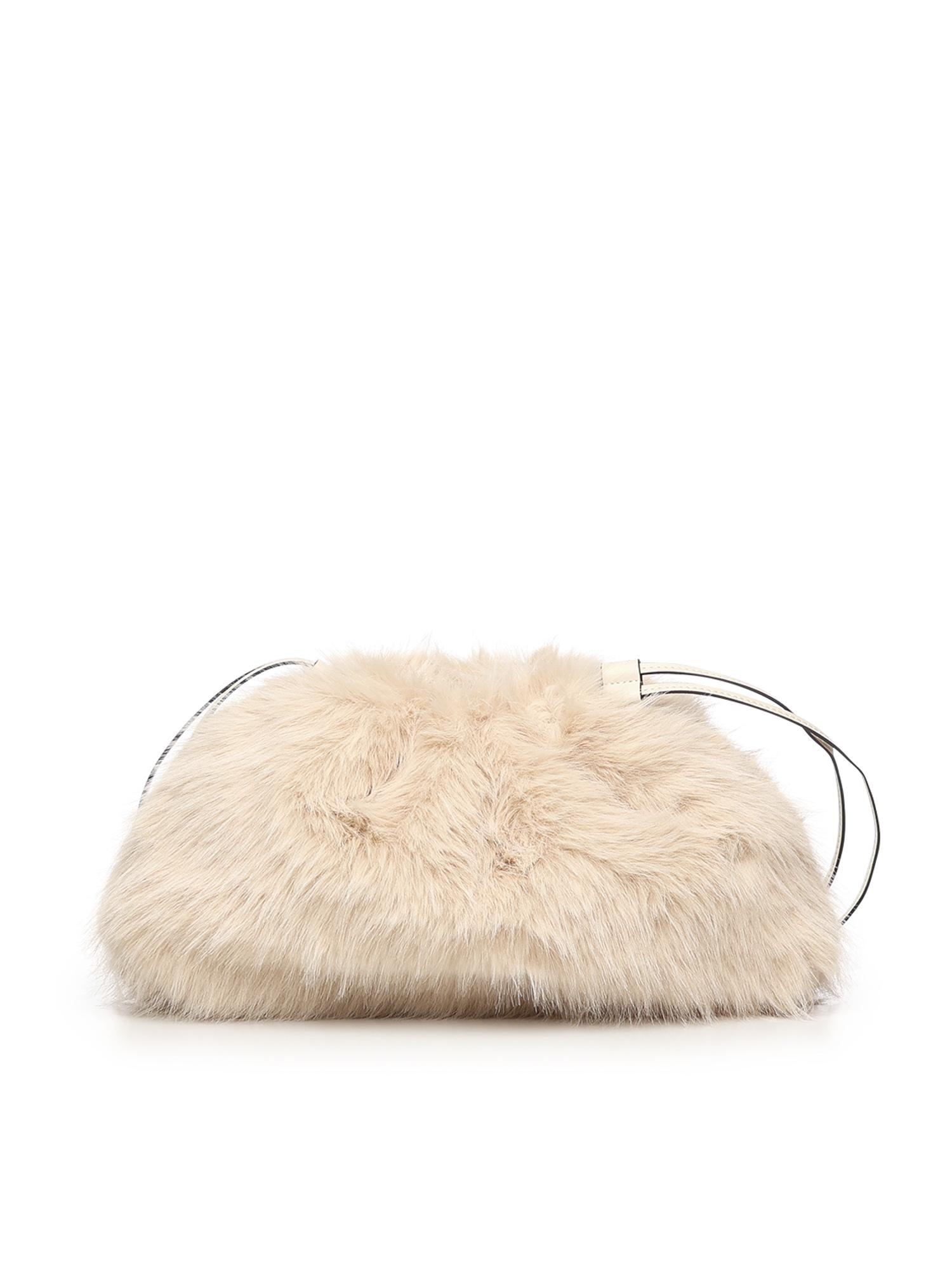 Maxi clutch in eco-pelliccia con logo<BR/> 105909 A2VZC50Q PINKO 