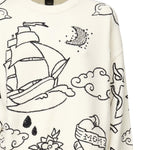 Maglione girocollo con fantasie 105427 A2PKZE1 PINKO 