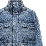 Parka in denim jacquard DJ732 DF0420DLP9800 DONDUP 