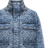 Parka in denim jacquard DJ732 DF0420DLP9800 DONDUP 