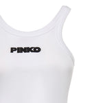 Canotta cropped con logo 107301 A3H6Z14 PINKO 