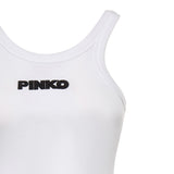 Canotta cropped con logo 107301 A3H6Z14 PINKO 