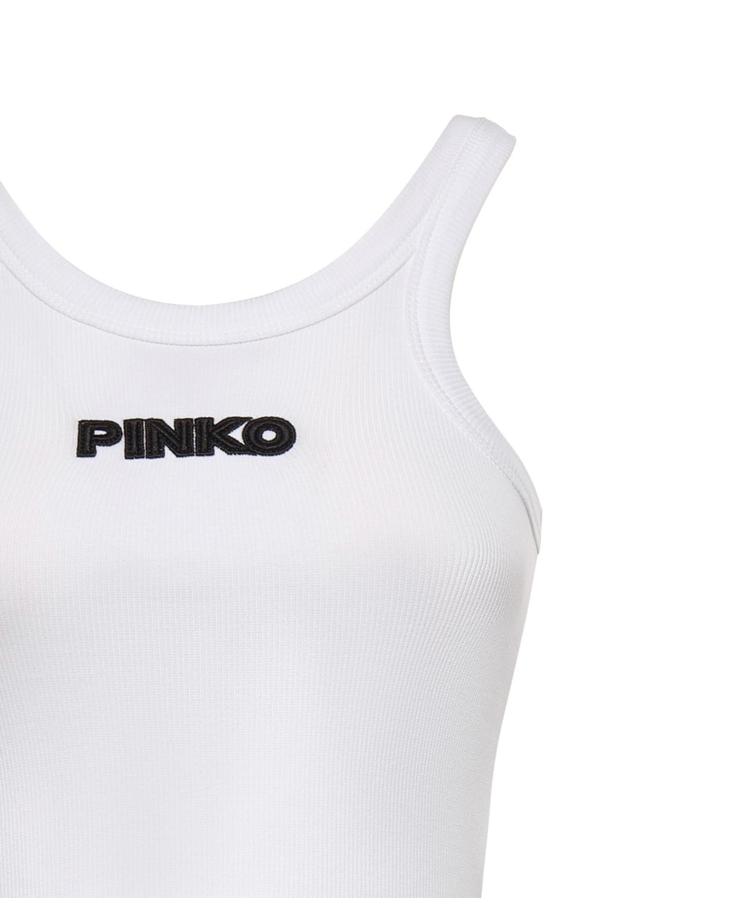 Canotta cropped con logo 107301 A3H6Z14 PINKO 