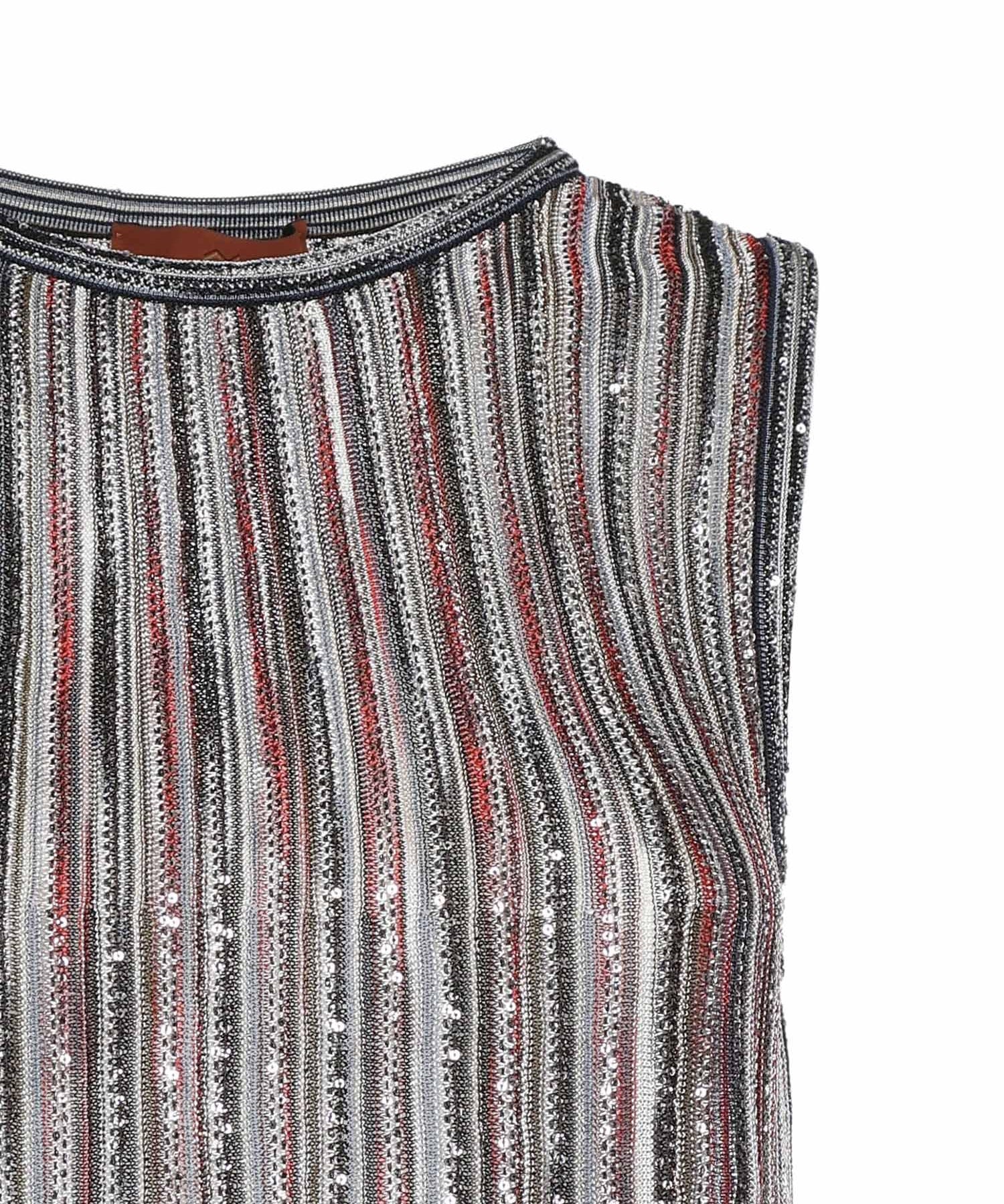 Top in misto viscosa a costine con paillettes DS26SK0S BK01H1SMSMB MISSONI 