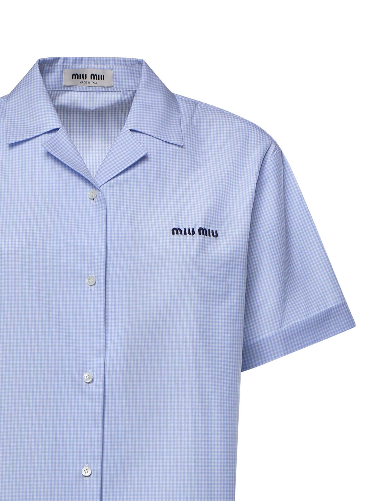 Camicia in vichy con logo MK2048 197IF0UB3 MIU MIU 