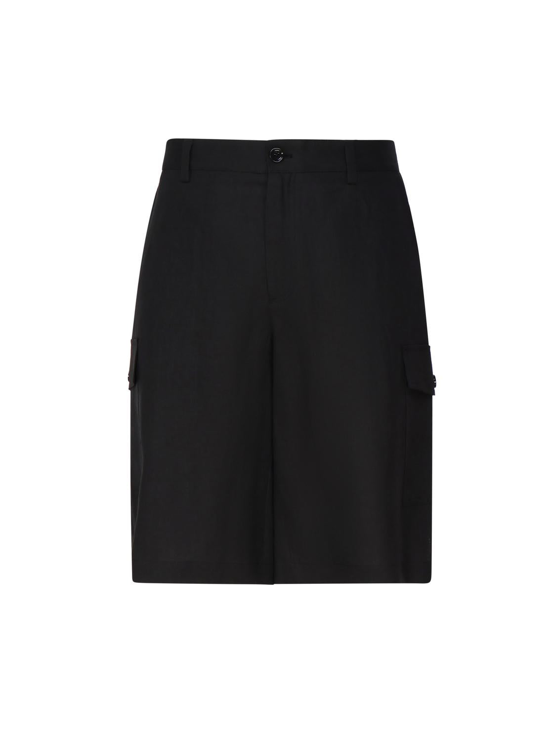 Bermuda cargo in lino con placca GV5TAT GH253N0000 DOLCE & GABBANA 