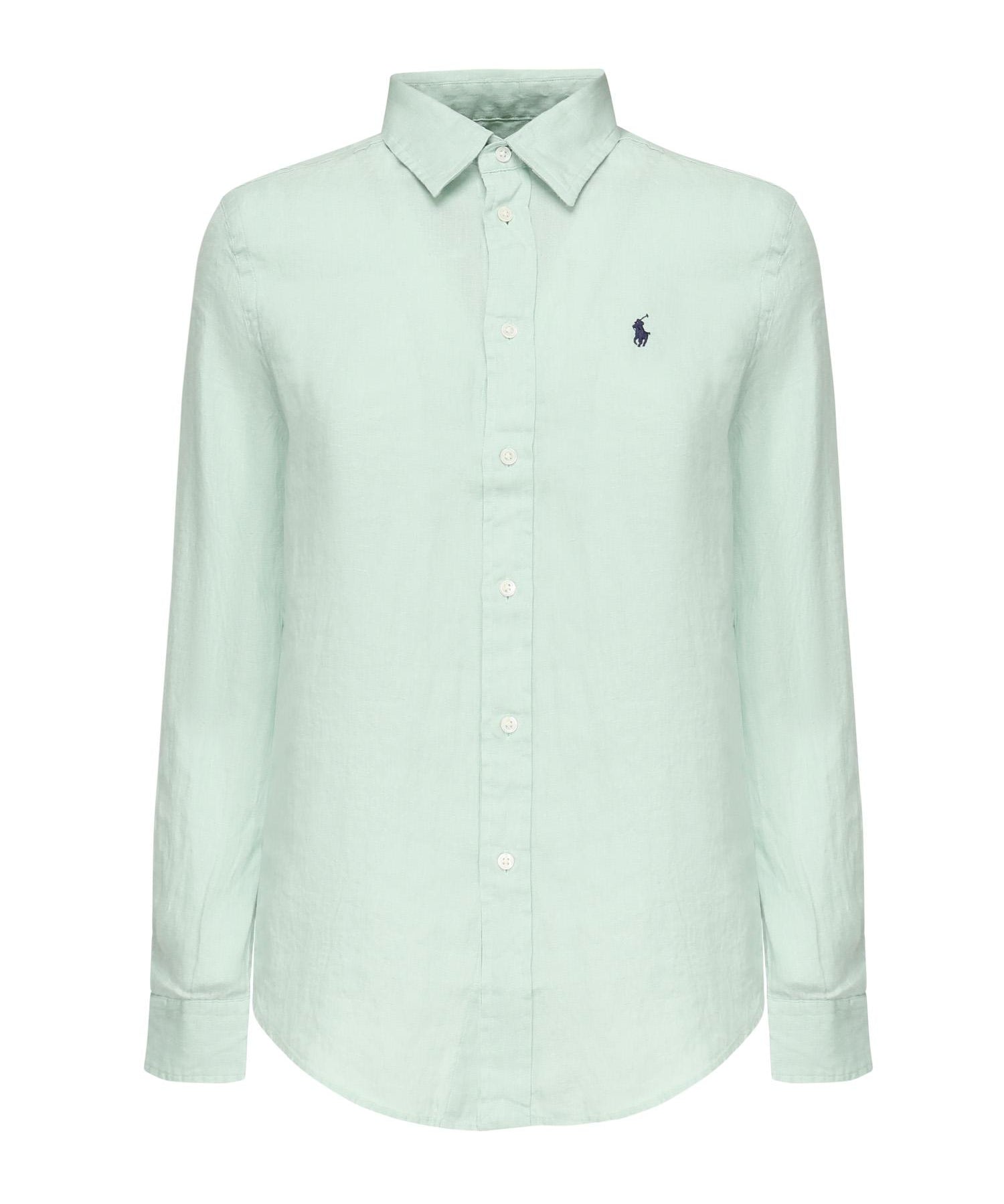 Camicia in lino con logo<BR/> 211970730013  POLO RALPH LAUREN 