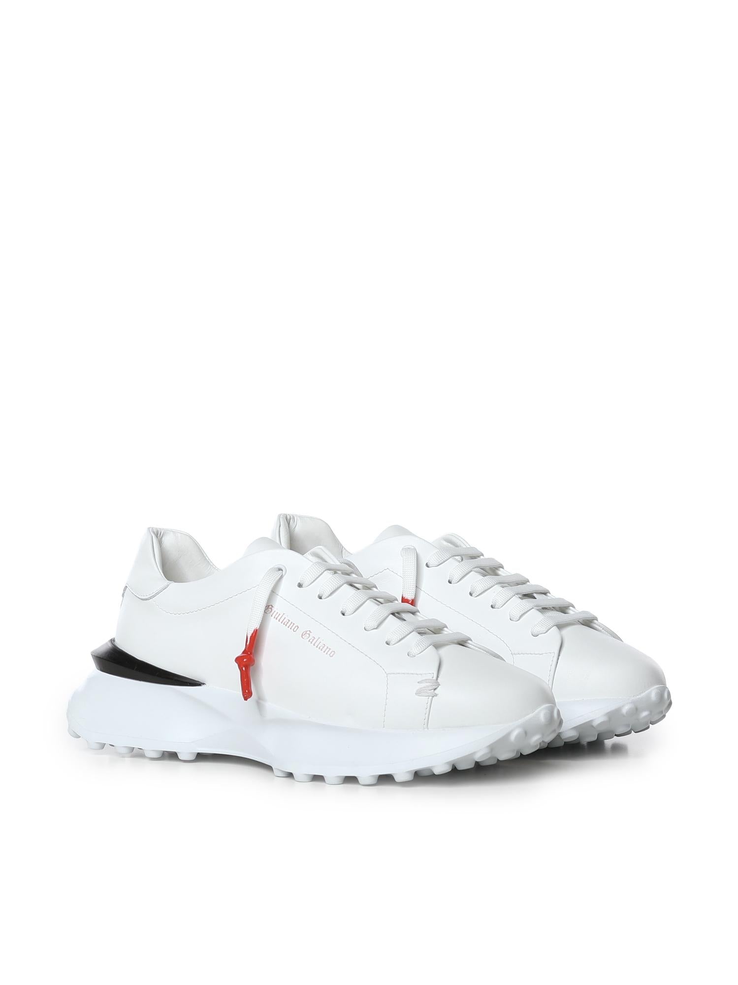 Sneakers Raptor 1 in pelle<BR/> RAPTOR1 NAPPAWHITE GIULIANO GALIANO 