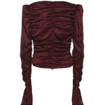 Top in chiffon arricciato 114981 2734 ROTATE 
