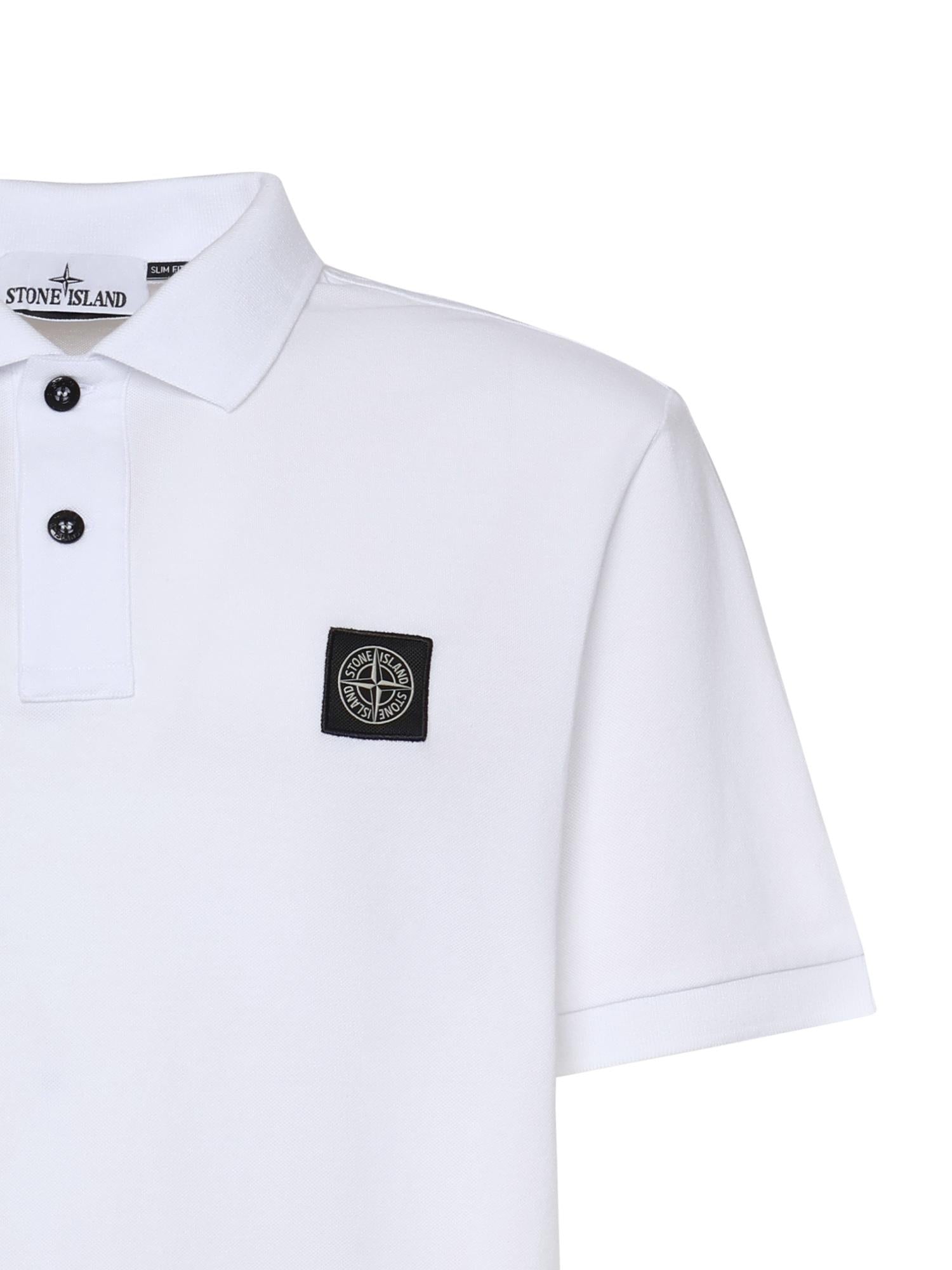 Polo in cotone con logo L1S152200008 S0017V1001 STONE ISLAND 