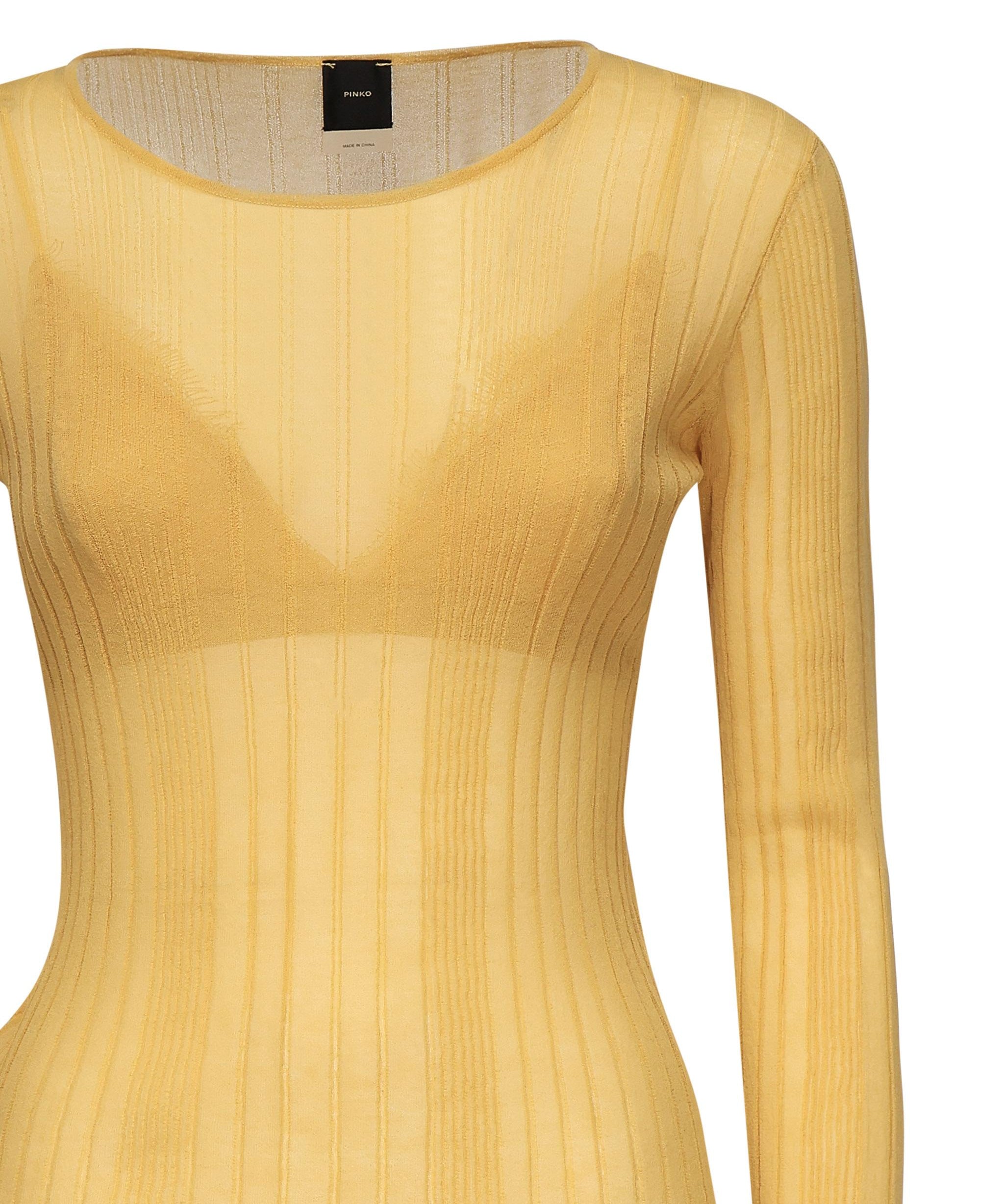 Maglia semitrasparente a costine 102977 A1NDC43 PINKO 