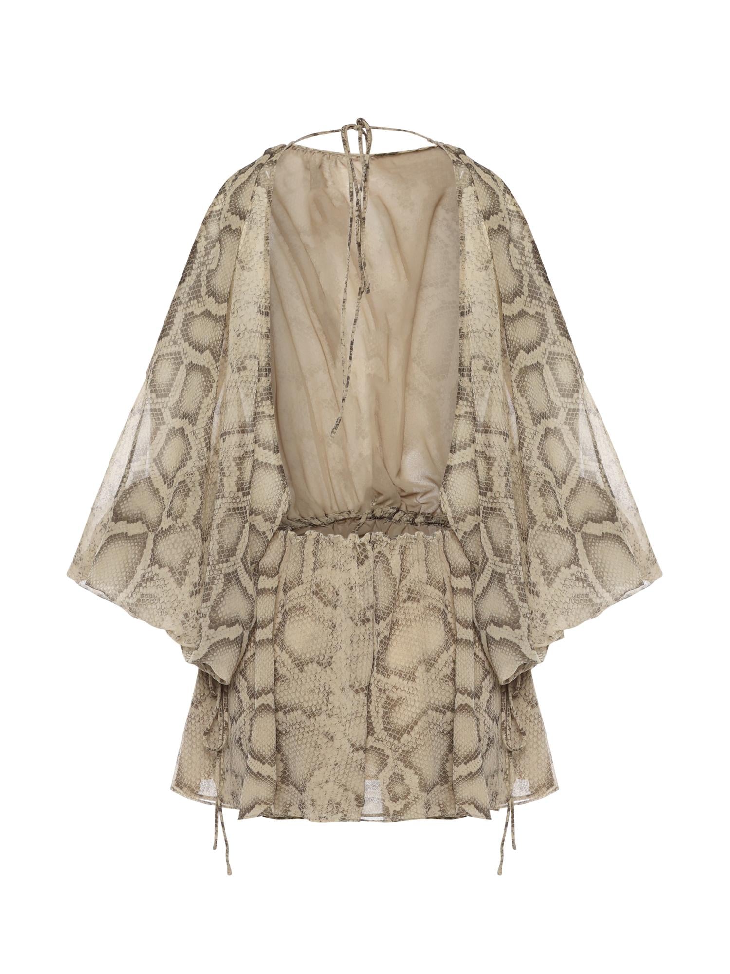 Tuta Vesta in georgette T190171B TNP264NATURAL PYTHON THE ANDAMANE 