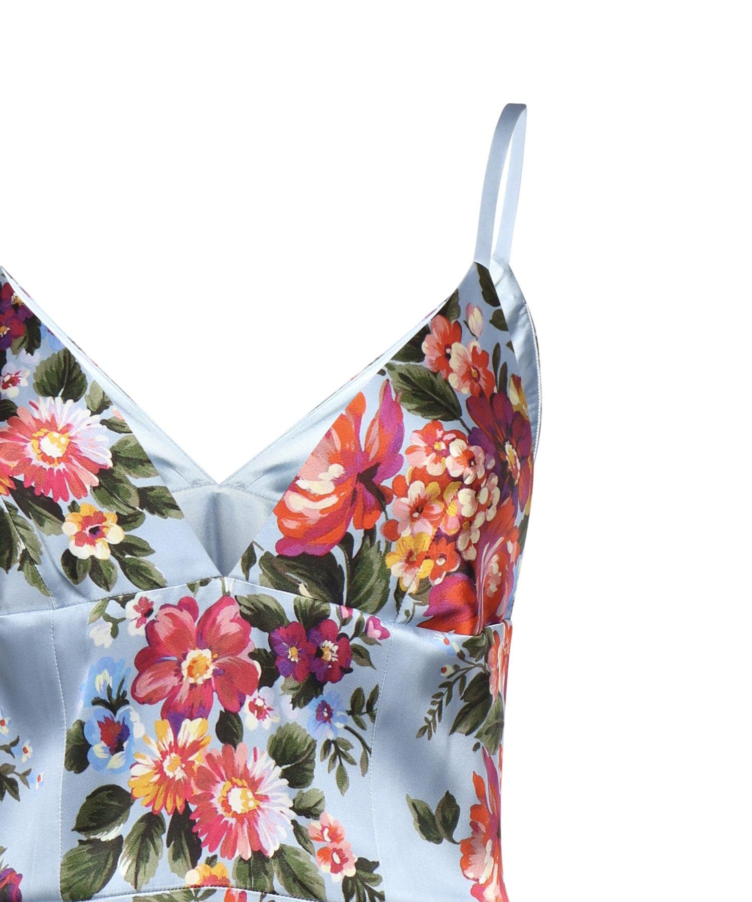 Abito in raso con stampa floreale F610GT FSICEHC5ZO DOLCE & GABBANA 