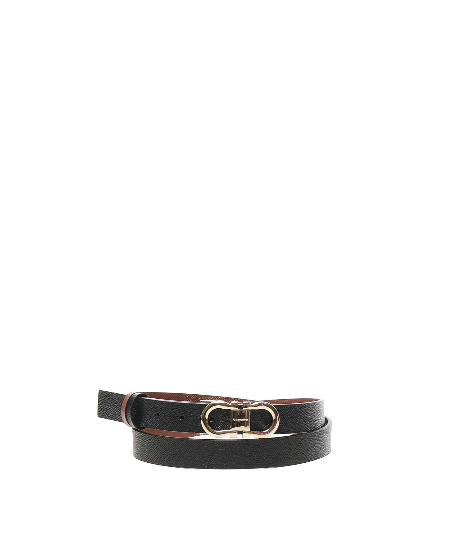 Cintura regolabile e reversibile Gancini 230294 780407009 FERRAGAMO 