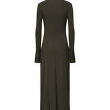 Abito maxi con ruche in jersey AA9R2740J050B 643 ALAIA 