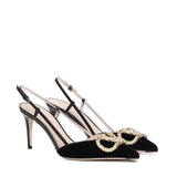 Pumps slingback Vlogo in velluto 7W2S0R01 XUPBBK VALENTINO GARAVANI 