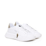Sneakers Nemesis in nappa con riporto in pelle color oro pe 2021 NEMESIS 2 NAPPAWHITE/GOLD GIULIANO GALIANO 