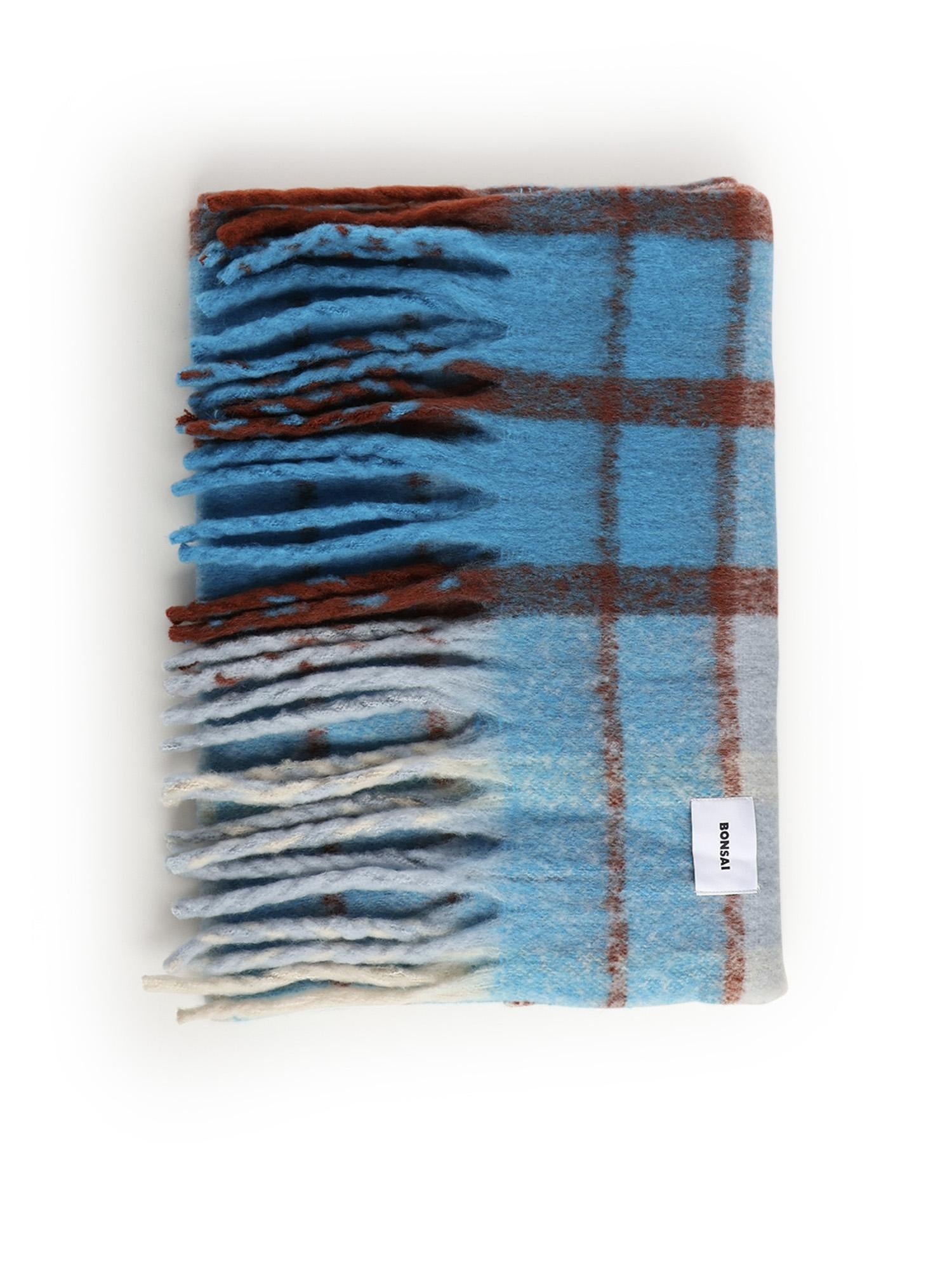 Sciarpa check con logo AC004V5 GRY BONSAI 