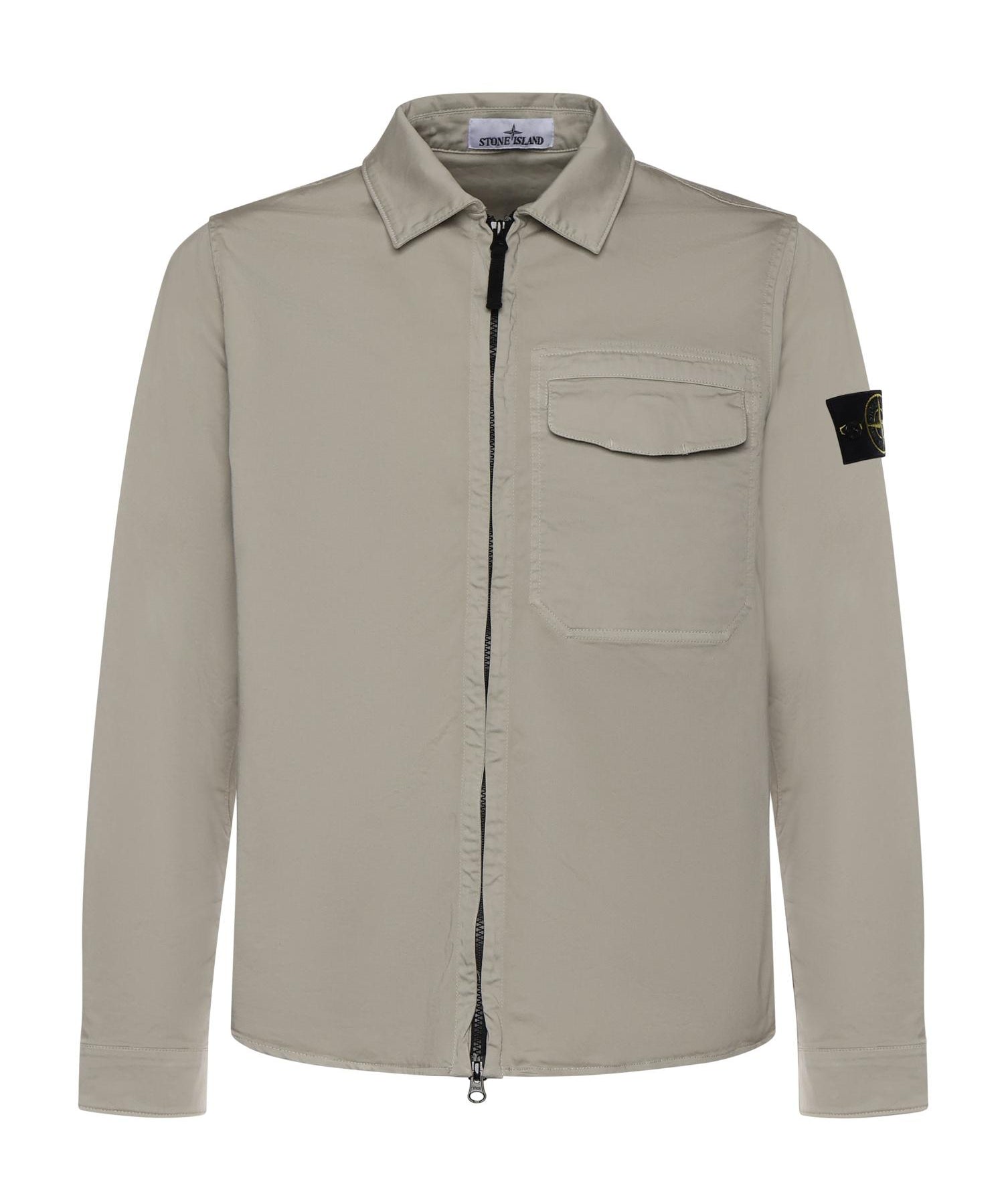 Overshirt in raso di cotone con logo L1S151200015 S0012V0061 STONE ISLAND 