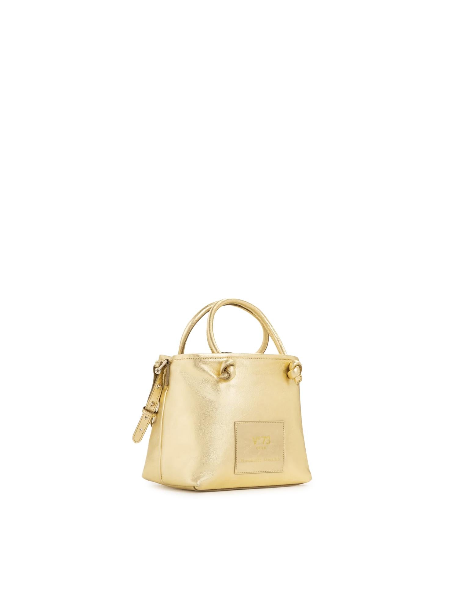 Mini bag in pelle con logo 73BP9VT02 LOLLI POPPOP GOLD V° 73 