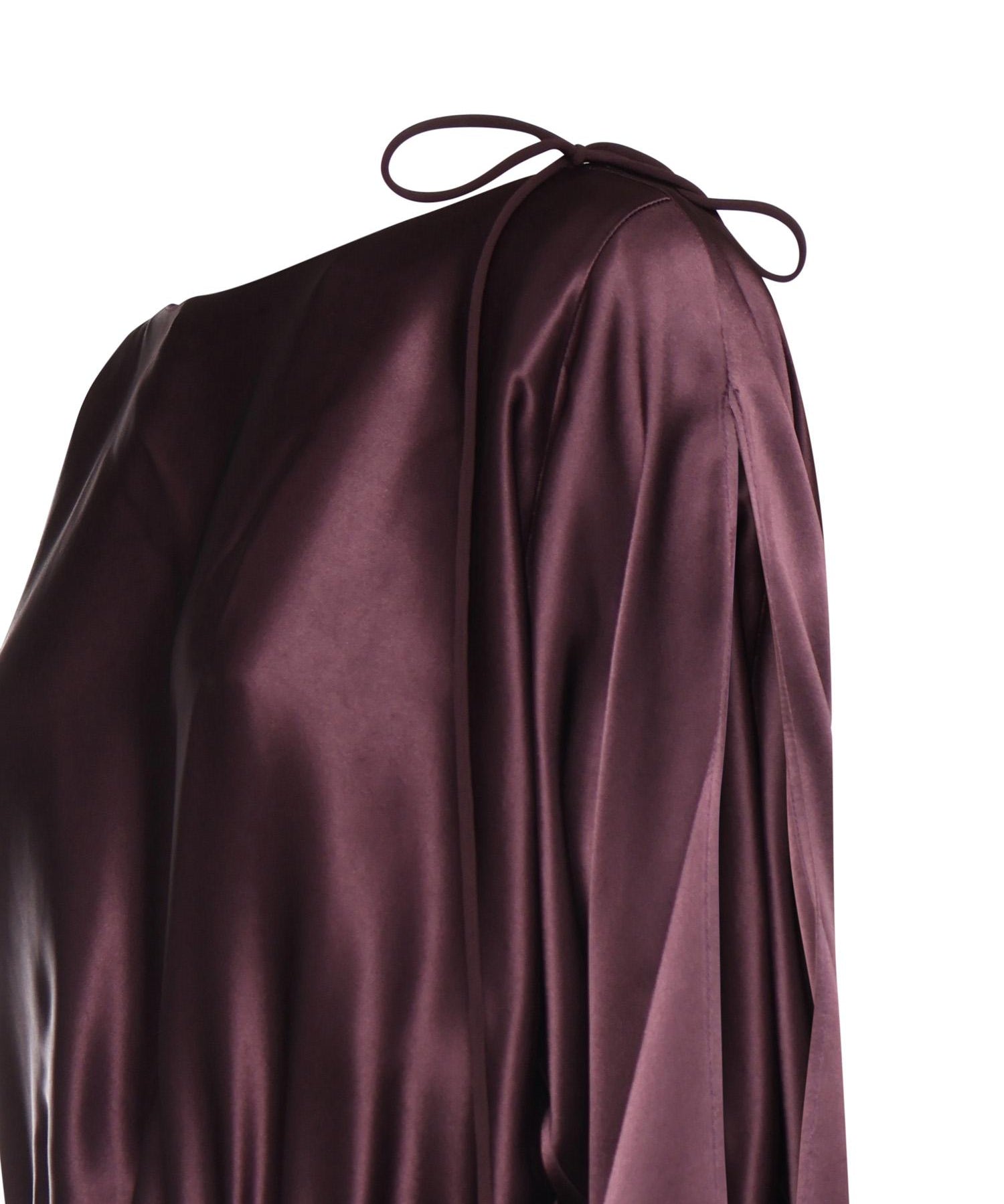 Abito lungo in satin con drappeggio 106677 A1Y5R57 PINKO 