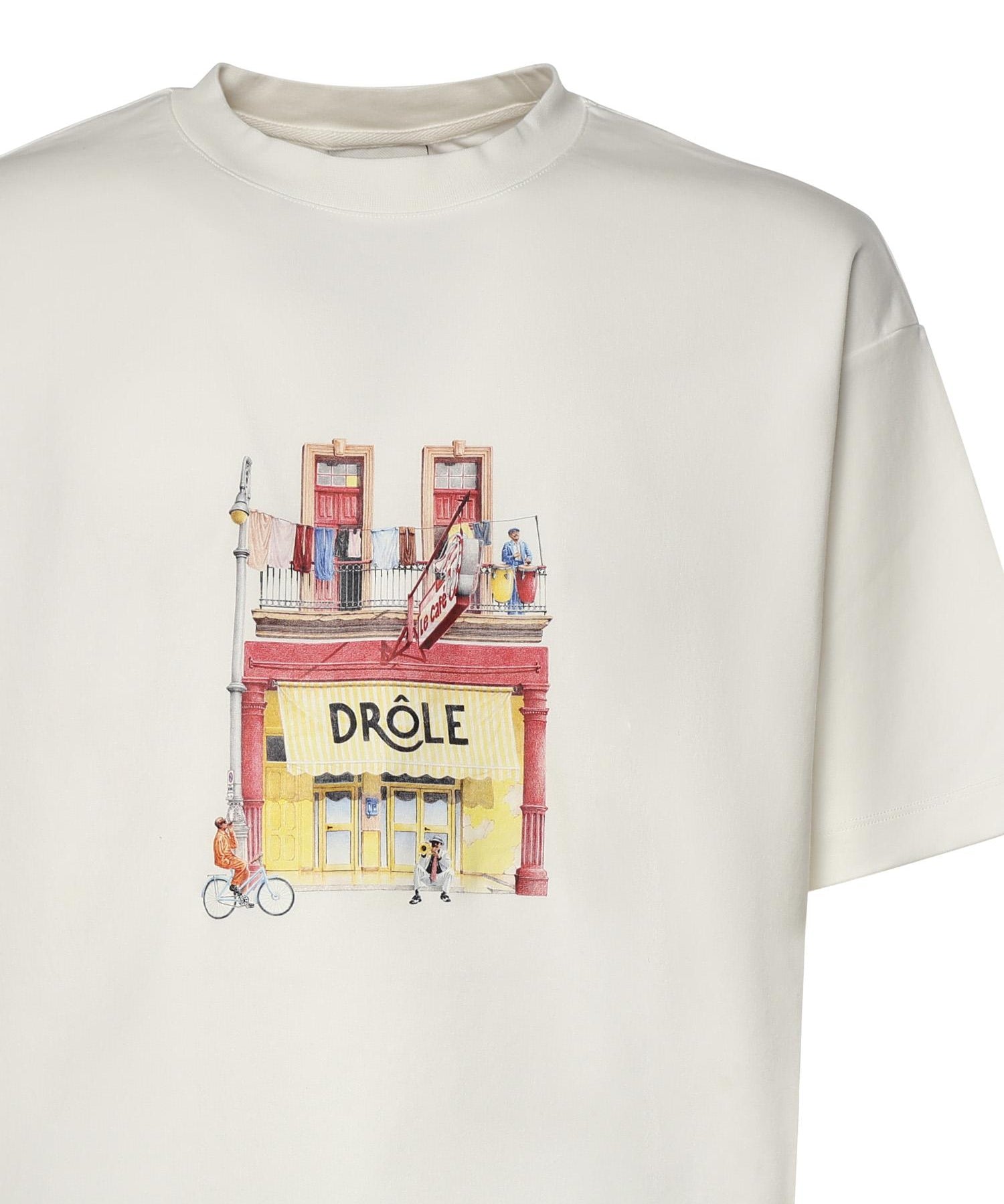 T-shirt Drôle Café in cotone KTS307CO002 OW Drôle de Monsieur 