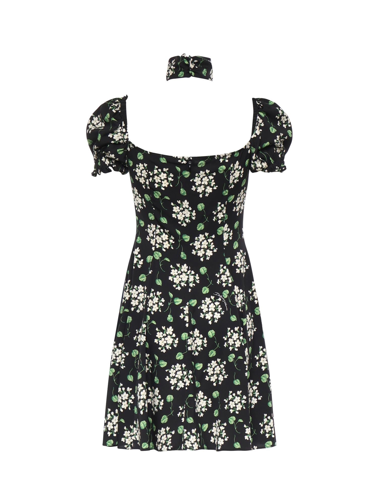Miniabito in charmeuse di seta con stampa F659HT FSA85HX6BX DOLCE & GABBANA 