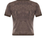 T-shirt cropped a coste con logo<BR/> 107311 A3H5L72 PINKO 