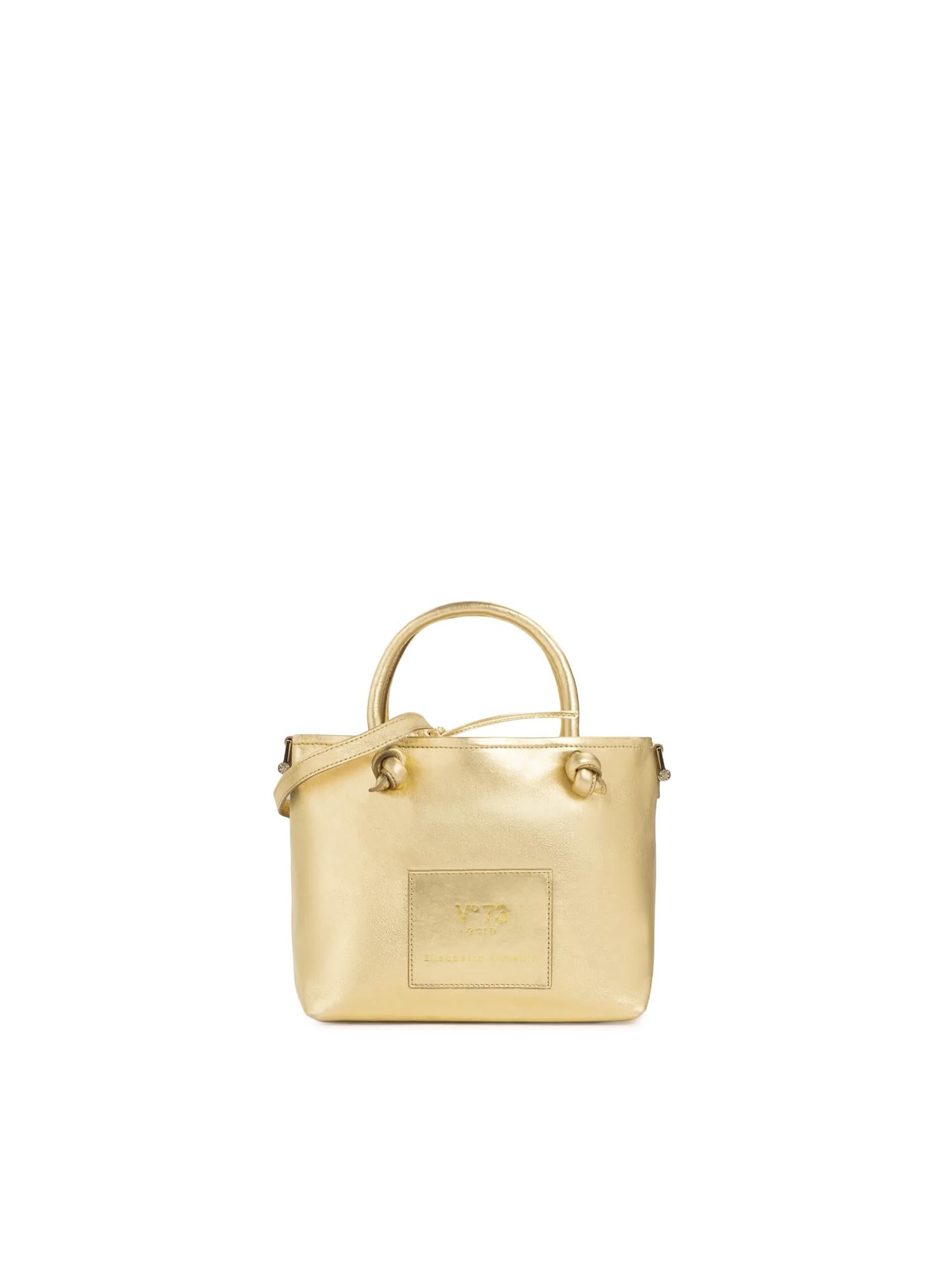 Mini bag in pelle con logo 73BP9VT02 LOLLI POPPOP GOLD V° 73 