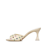 Mules con dettagli a pois in seta 1263100 907M MANOLO BLAHNIK 