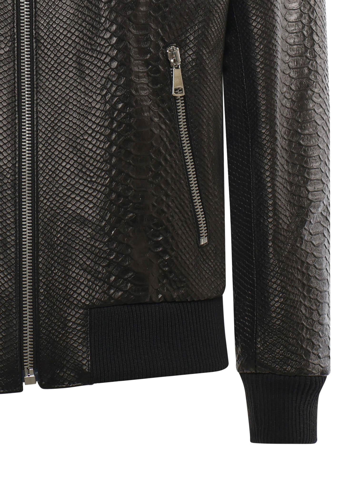 Bomber GoodFellas in pelle MIAMI VICE PITONENERO GIULIANO GALIANO 