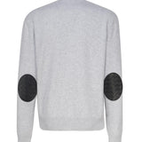 Maglia in cashmere con toppe in pelle intrecciata 772376 V2MM01180 BOTTEGA VENETA 